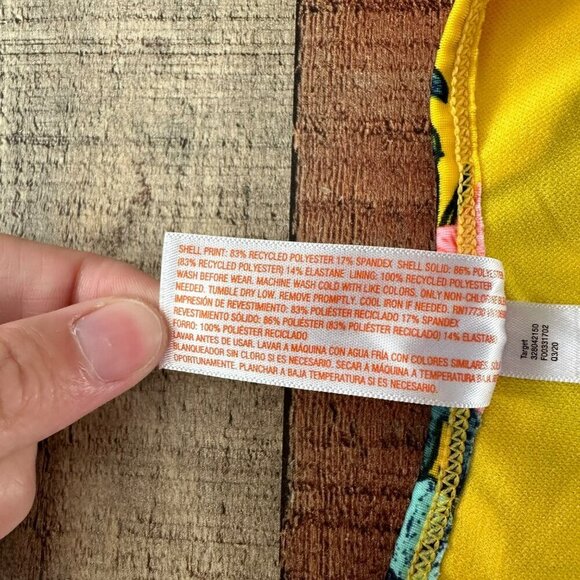 Cat and Jack 4T Girls Yellow Floral One Piece Swimsuit Front Zipper Bottom Snaps - Picture 6 of 9